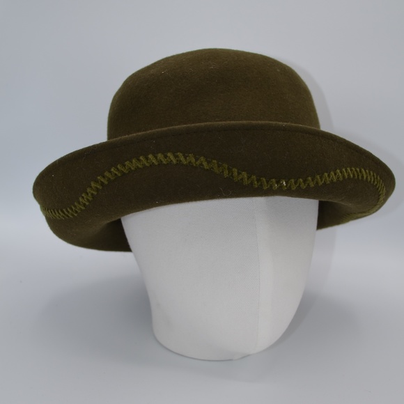 Jennifer Moore Accessories - Jennifer Moore Vintage Wool Cloche Hat Brown